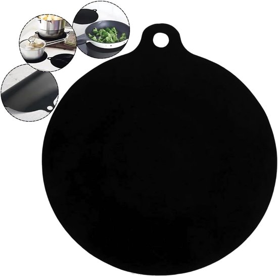 ZVD Antislip Silicone Inductie Beschermer - 3mm Dikke Kookplaatmat tegen Krassen & Hitte (Max 250°C) - Zwart van Merkloos
