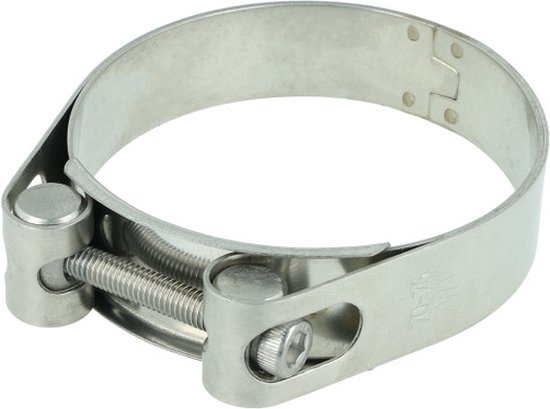 zware klem met dubbele banden - roestvrij staal - 70-75mm van ABA