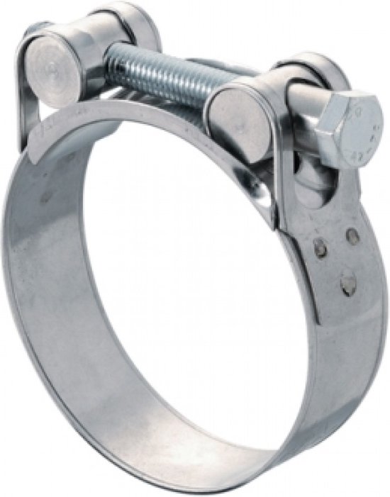 Zware RVS Slangklemmen 29-31 mm W2 / 20 mm breed band , met verzinkt bout van RVS Fasteners