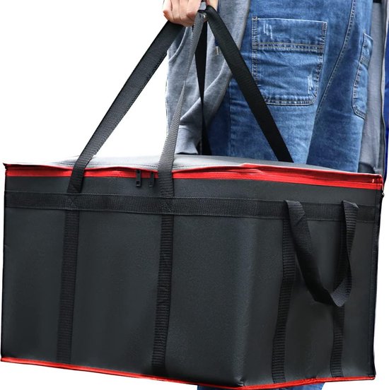 Zwart en rood geïsoleerde voedselbezorgtas Houd voedsel warm Catering Therma voor Doordash Catering Koeltassen Houd voedsel warm Catering Zwart van Generic Brand