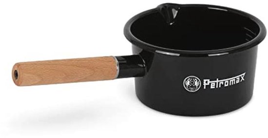 Zwarte Emaille Pan 1 Liter - Ideaal voor Koken op Open Vuur en Thuis