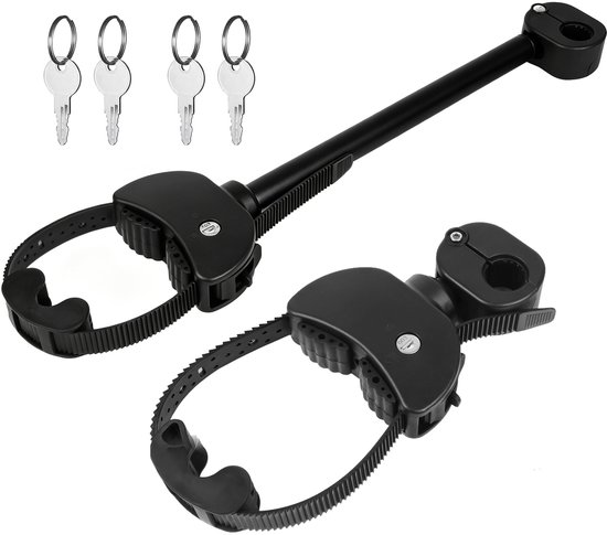 Zwarte Framehouder Set met Band Fietsendrager (2 Stuks) – 45 cm Strap – Voor E-bike & Fiets – Caravan & Camper