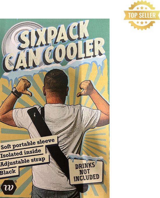 Zwarte Koeltas voor 6 Blikjes – Met Schouderriem – Compact & Draagbaar – Cooling bag cans - Bierkoeler - Blikjeskoeler voor Onderweg, Strand of Festival - Bierriem - Cadeau van Gavetri
