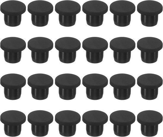 Zwarte Siliconen Rubberen Gatstoppen 10 mm Flexibel voor Afsluiten Buis en Fles (24 Stuks) van Merkloos