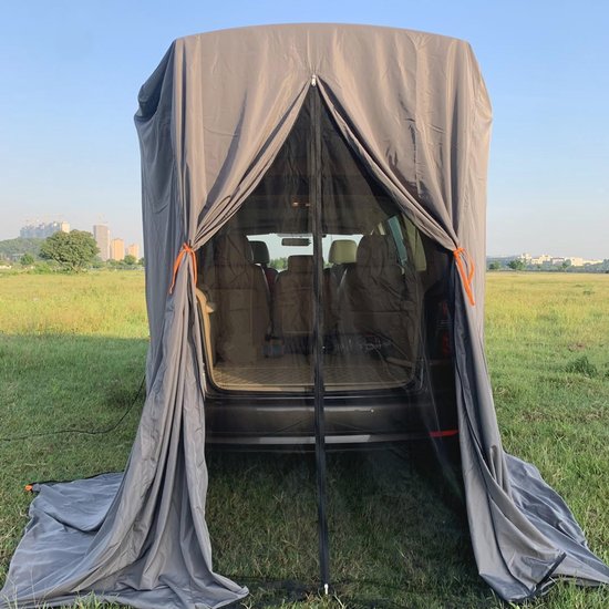 Zwarte SUV Tent Achterklep voor Privacy en Bescherming - Draagbare Kleedkamer voor Buitenactiviteiten - Waterafstotend en Ruimtebesparend