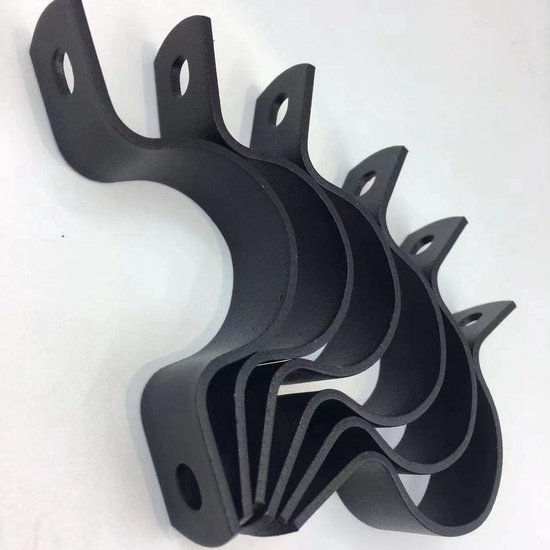 Zwarte U-klem - Metalen buisklem - Dubbele gat buisklem DIY - U-vormige beugel (6 stuks) (1/2 inch) van Merkloos