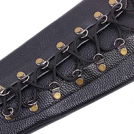 Zwarte verstelbare armbeschermer van rundleer met antieke afwerking, 31 cm (12,2 inch) voor boogschieten van Merkloos