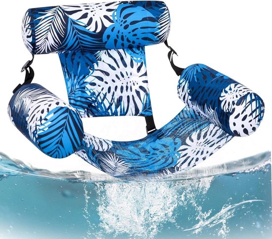 Zwembad Drijfstoel - Opblaasbaar Loungen - Water Ontspanning - Mesh Stof - 76x40.5x61cm - Blauw