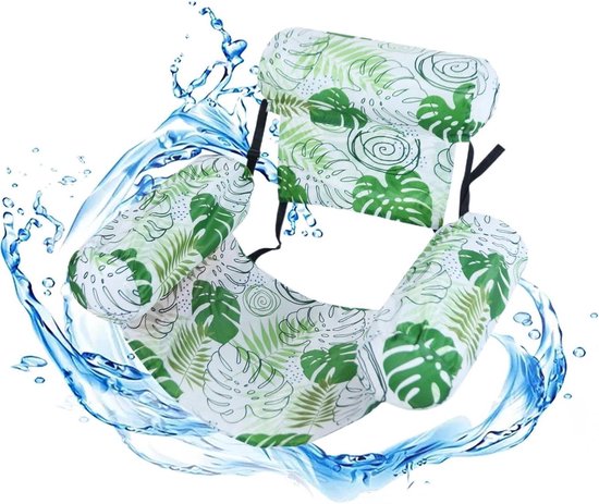 Zwembad Drijfstoel - Opblaasbare Lounger - Water Ontspanning - Ergonomische Rugleuning - 76x40.5x60.9cm - Lichtgroen