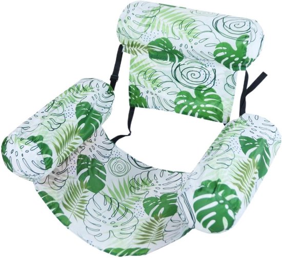 Zwembad Drijfstoel - Opblaasvlot Lounger - Water Ontspanning - Ergonomische Rugleuning - 76x405x609cm - Lichtgroen