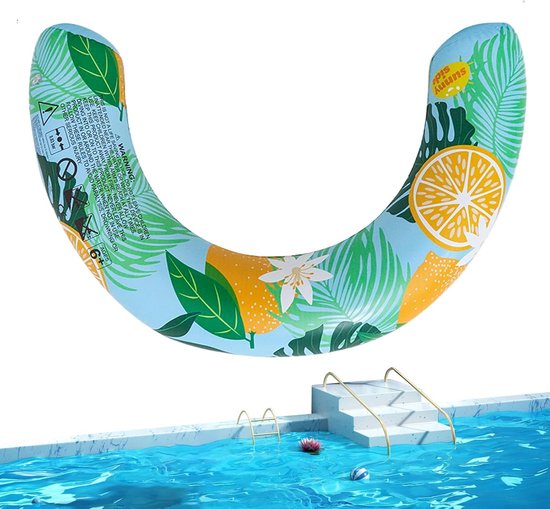 Zwembad Drijver - Ligbed Vlotter - Ontspannen Drijven - Ergonomisch Ontwerp - 75x50cm - Blauw Gestreept