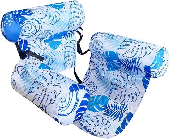 Zwembad Drijvers Volwassenen, Opvouwbare Opblaasbare Mesh Ligstoel, met Hoofdsteun Verstelbare Banden Lounge Float, voor Mannen Vrouwen Zomer Watersport Meer Vakanties Feestjes Zonnen