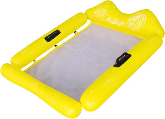 Zwembad hangmat - Opblaasbaar ligbed - Ontspannen op water - Stabiel drijfvermogen - 78x110x15 cm - Geel