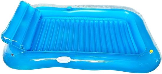 Zwembad Loungebank - Opblaasbaar Vlot - Zonnen en Relaxen - Met Bekerhouder - 180 x 120 cm - Blauw