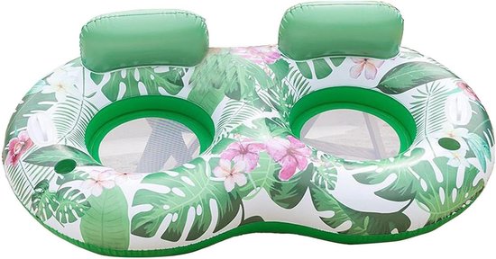 Zwembad Lounger - Drijvend Vlot - Ontspannen op Water - Meerlaags Versterkt - Tweezittermodel - Natuurlijk Ontwerp