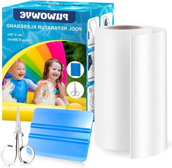 Zwembad reparatieset - Onderwater plakband - Lekkages dichten - Zelfklevend scheurvast - 10x200 cm - Transparant