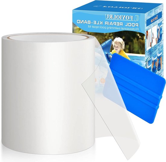 Zwembad reparatieset - Onderwater tape - Lekkages dichten - Zelfklevend sterk - 10 x 150 cm - Transparant