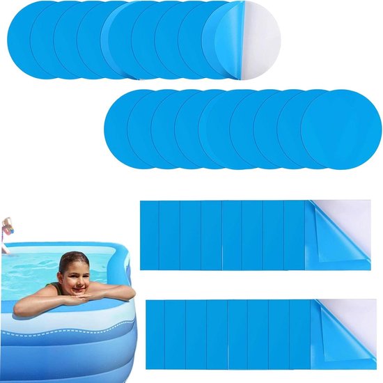 Zwembad reparatieset - Zwembad patches - Onderwater reparatie - Zelfklevend PVC - 40 stuks - Blauw