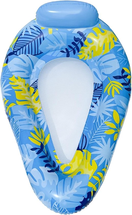 Zwembaddrijven Volwassenen - Opblaasbare Hangmat - Ontspannen in Water - Ergonomisch Comfort - 145 x 95 cm - Blauw
