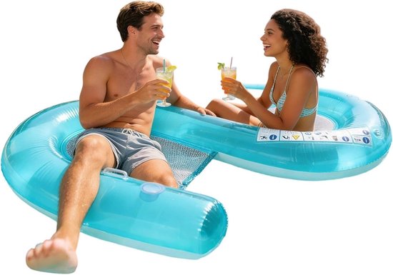 Zwembaddrijvers 2 Personen - Waterhangmat Lounge - Ontspannen op water - Zonbestendig koelstof - 170 cm - Niet gespecificeerd