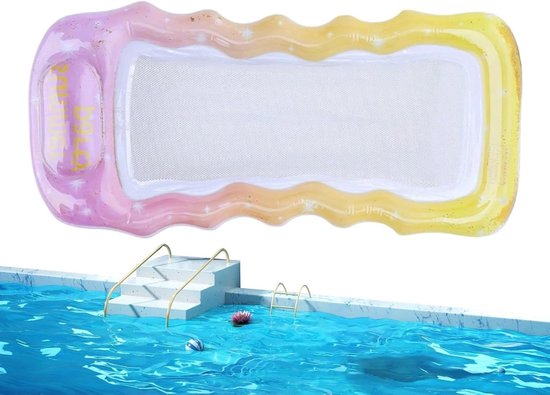 Zwembaddrijvers Volwassenen - Opblaasbare Lounger - Water Ontspanning - Mesh Ventilatie - 175x95cm - Roze