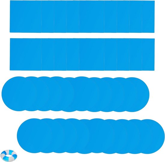 Zwembadfolie reparatieset - Lek reparatie - Onderwater reparatie - Zelfklevend - 20 stuks - Donkerblauw