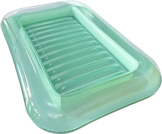 Zwembadligstoel - Opblaasbare Lounger - Water Ontspanning - Ergonomisch Gebogen - 170x110x25cm - Blauw