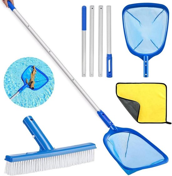 Zwembadreinigingsset - Telescoopstang 187 cm - Fijnmazig schepnet - Bodemschepnet - Zwembadborstel - Spa van Bestway