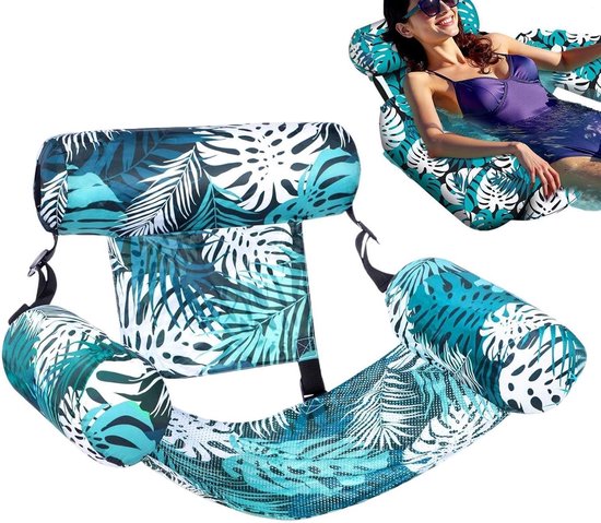 Zwembadstoel - Waterhangmat Drijflounge - Ontspannen op water - Lichtgewicht en draagbaar - 76 x 40.5 x 61 cm - Groen