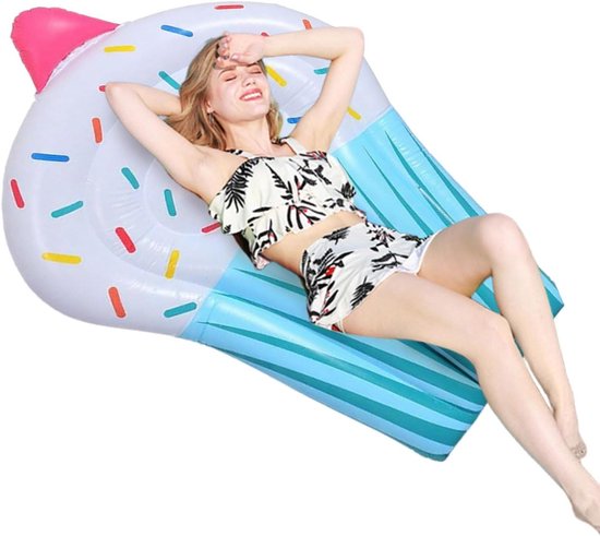 Zwembadvlotter Volwassenen - Opblaasbaar Vlot - Ontspannen in Water - Creatief Cakeontwerp - 145 cm - Blauw