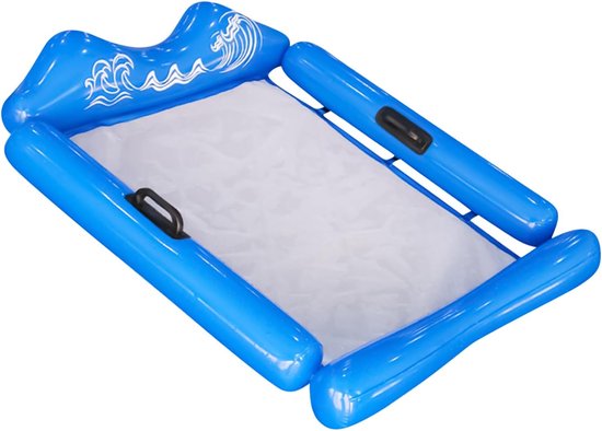 Zwemhangmat Water Zonnebed - Opblaasbare Drijver Ligstoel - Ontspannen Op Water - Multifunctioneel Ontwerp - 78x110x15cm - Blauw