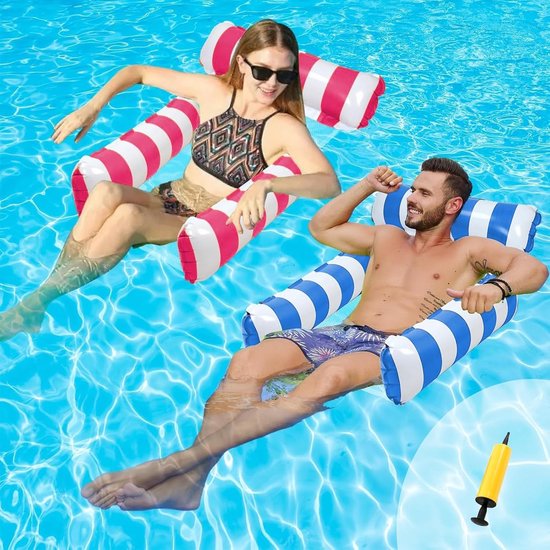 Zwevende Hangmat, Opblaasbare Matras, 4-in-1 Ontspanning voor Zwembad, Ideaal voor Zomerplezier en Wateractiviteiten