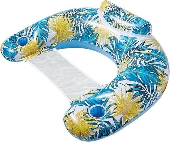 Zwevende Zwembadstoel - Drijvende Lounger - Ontspannen op Water - Met Bekerhouders - 115x85cm - Medium