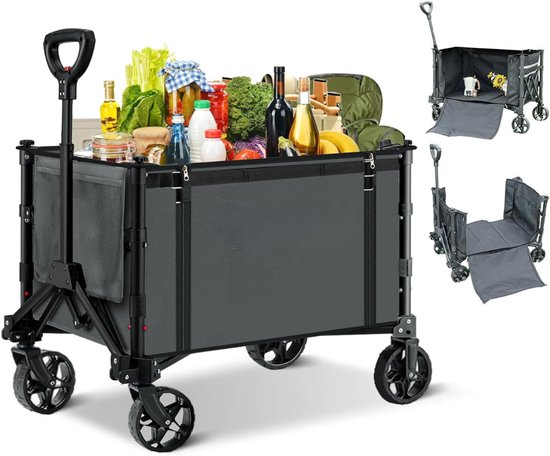 Zyrex® Bolderkap Opvouwbaar Luchtbanden - Bolderkar - Bolderkar Opvouwbaar - Grijs - 31cm x 44cm x 19cm van Merkloos