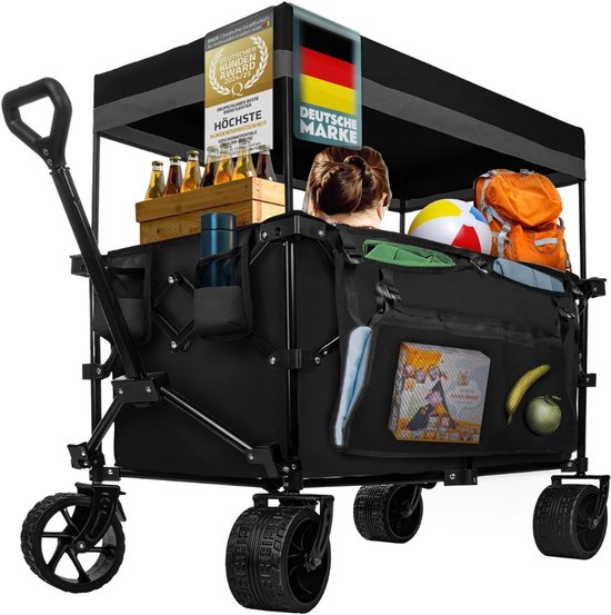 Zyrex® Bolderkap Opvouwbaar Luchtbanden - Bolderkar - Bolderkar Opvouwbaar - Zwart - ‎90cm x 50cm x 100cm van Merkloos