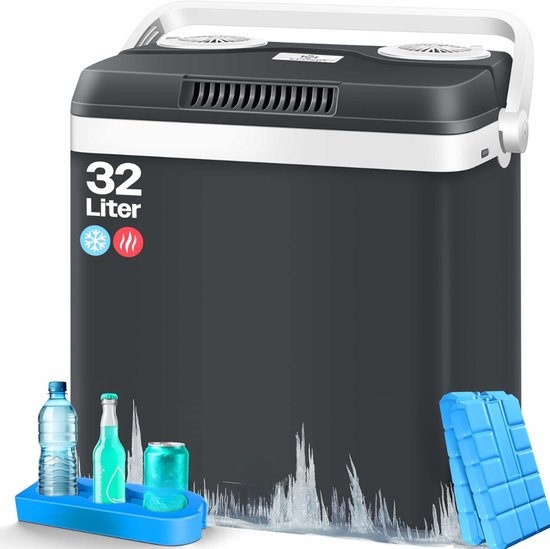 Zyrex® Elektrische Koelbox - 32 Liter Koelbox Elektrisch 12V 230 Volt - Koelbox Auto - Zwart - 24cm x 44cm x 45cm